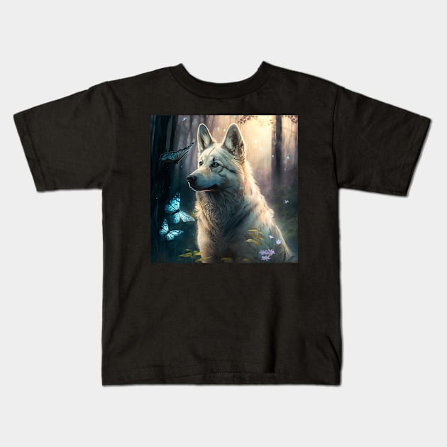 Enchanted Wolfdog Kids T-Shirt by Enchanted Reverie